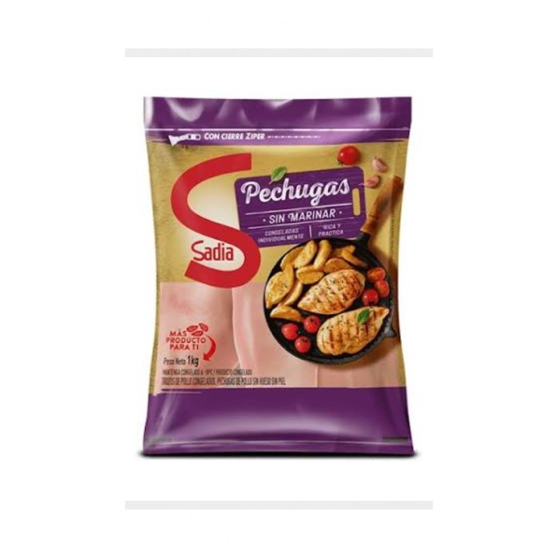 Filete de Pechuga de Pollo Sadia | Congelado IQF sin marinar 1 kg
